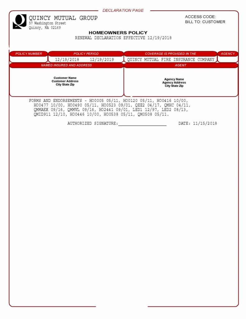 Homeowners Insurance Policy Sample page 2- LoPriore Insurance Agency - We Make Insurance Easy For You