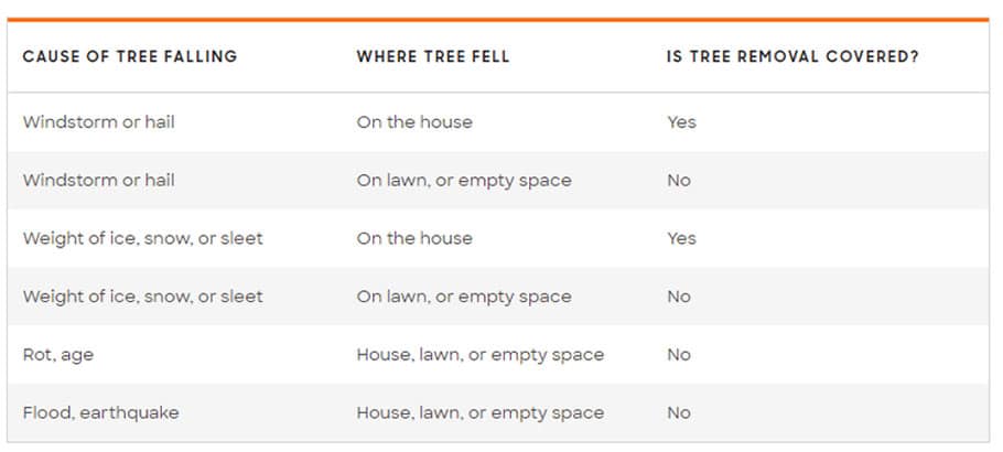 Tree Damage Coverage Cheat Sheet