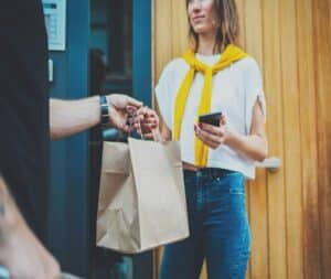 Guy Delivering Food - Uber Eats - Door Dash - Grub Hub