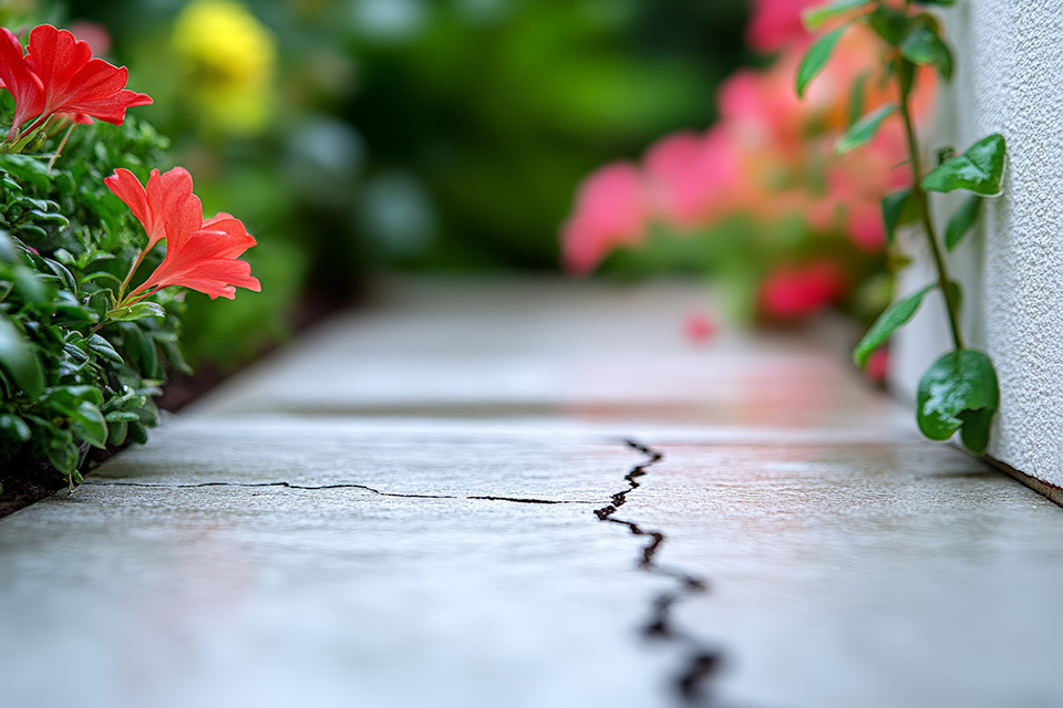 Cracked Walkway | LoPriore Insurance Agency Cracked Walkway